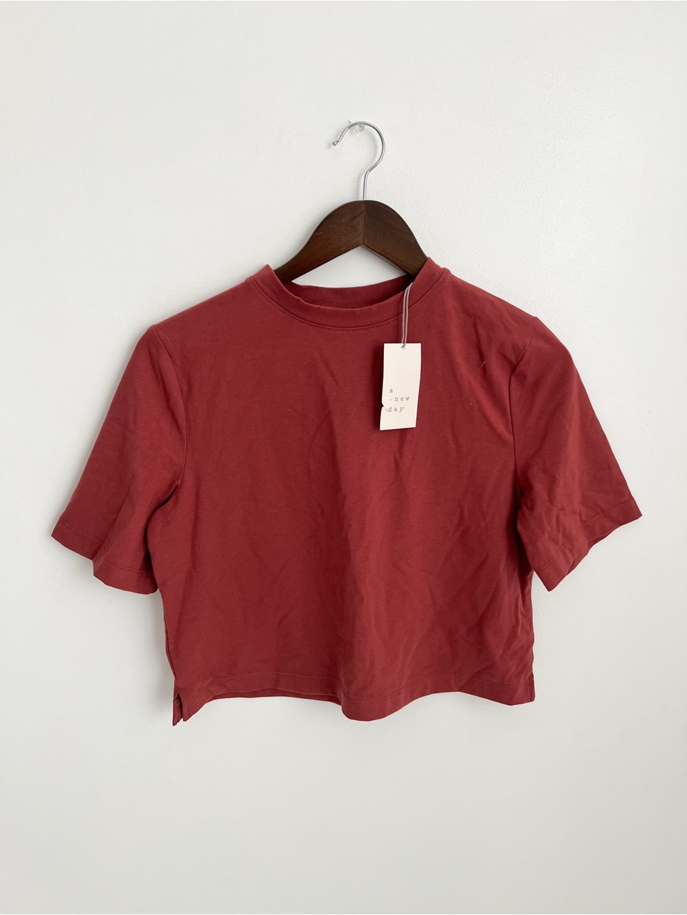 NEW Dusty Rose Cropped Short Sleeve Tee